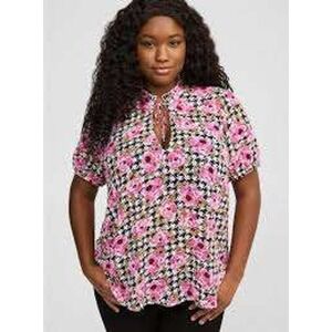 Chiffon Puff Short Sleeve Blouse‎